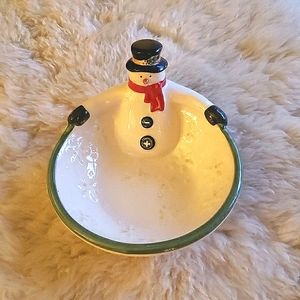 Ceramic Snowman Candy Dish